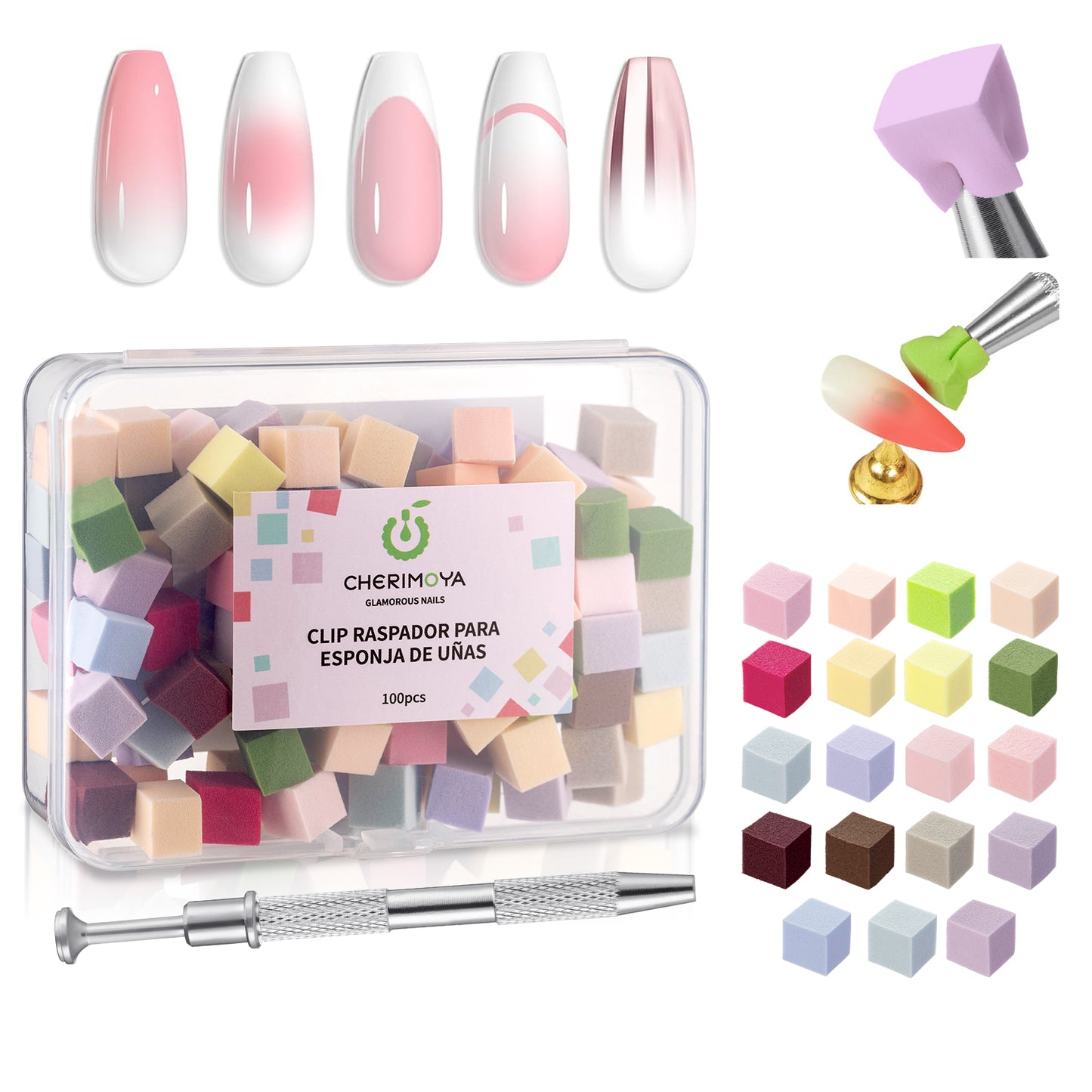 Kit de Pinza + Esponja para uñas