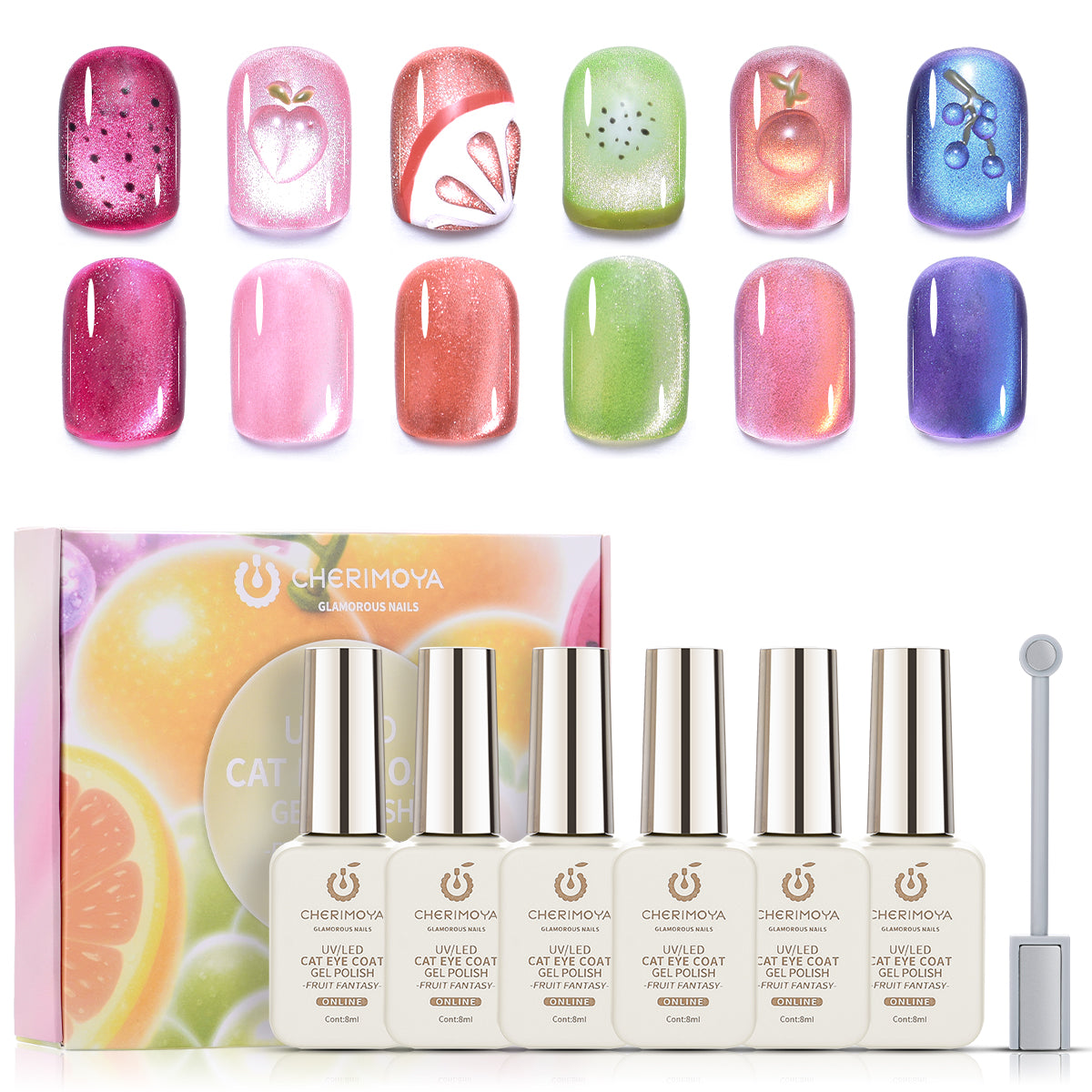 Kit De Esmalte De Gel Ojo de Gato 6Colores 8ML