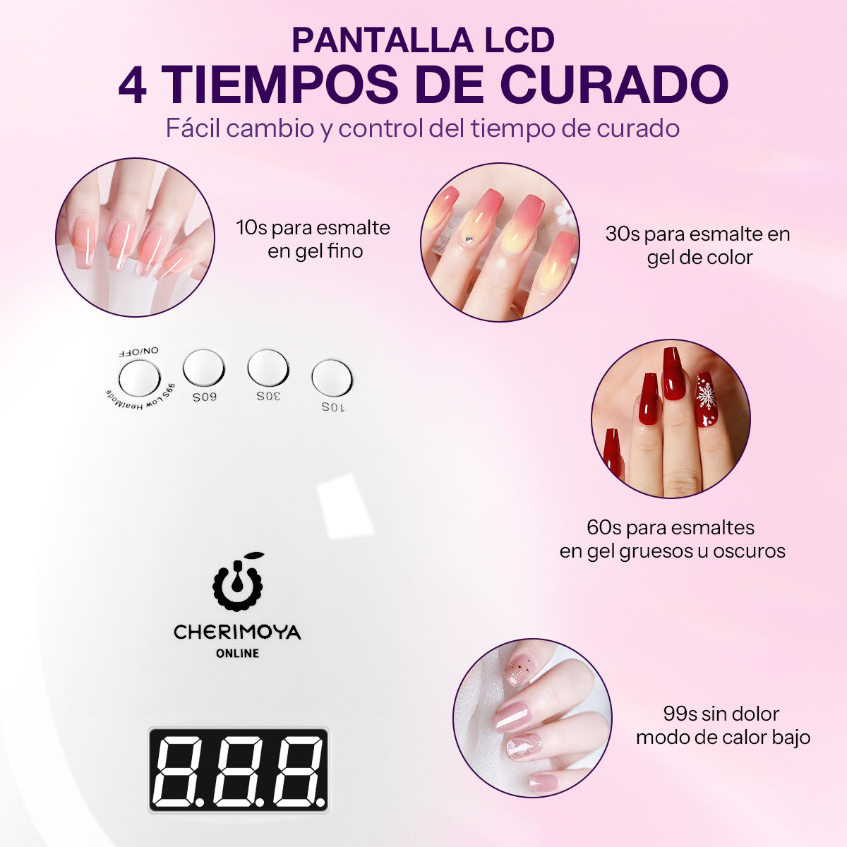 Lámpara UV/LED Secador Para Uñas Manicura 48W Cherimoya