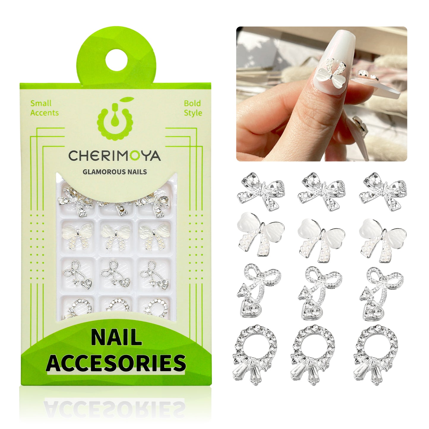 Accesorios Nail Art - 3d Lazo Plateado