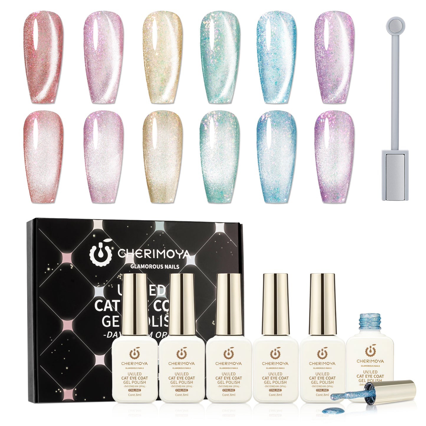 Kit De Esmalte De Gel Ojo de Gato 6Colores 8ML