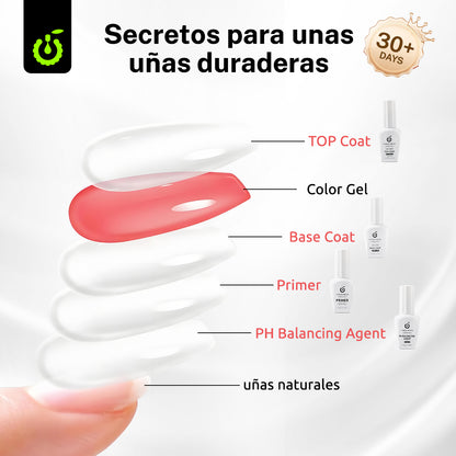 Pack 4 Primer Adherente+Nivelador pH+Base+Top Coat