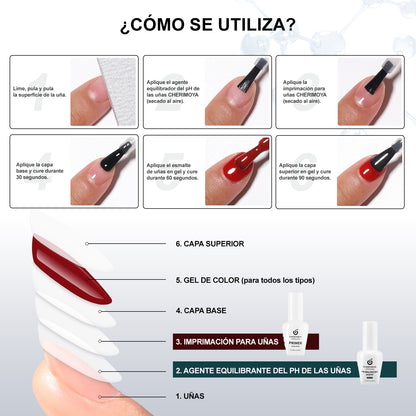 Primer Sin Ácido Para Uñas Esmaltes Manicure Cherimoya 15ml