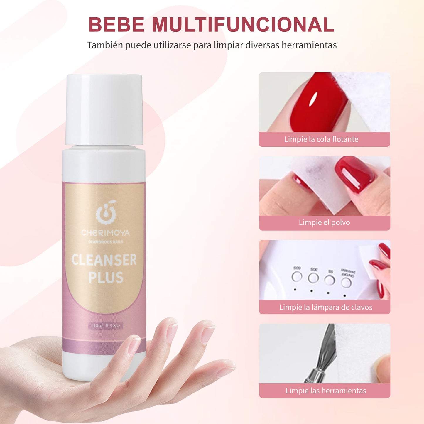 Cleanser Plus CHERIMOYA 110ml Limpiador Uñas Gel Y Acrilico