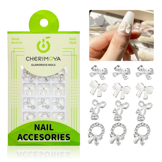 Accesorios Nail Art - 3d Lazo Plateado