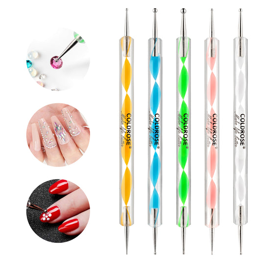 Kit Punteros Doble Punta Nail Art 5Pzs con Estuche COLDROSE
