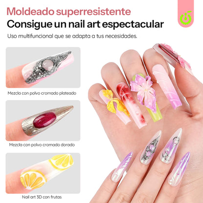 Gel Esculpir 3D Sólido Para Diseño De Uña Kit  Cherimoya