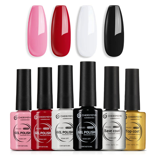 Gel Uñas 4Pzs Con Base +Top Coat