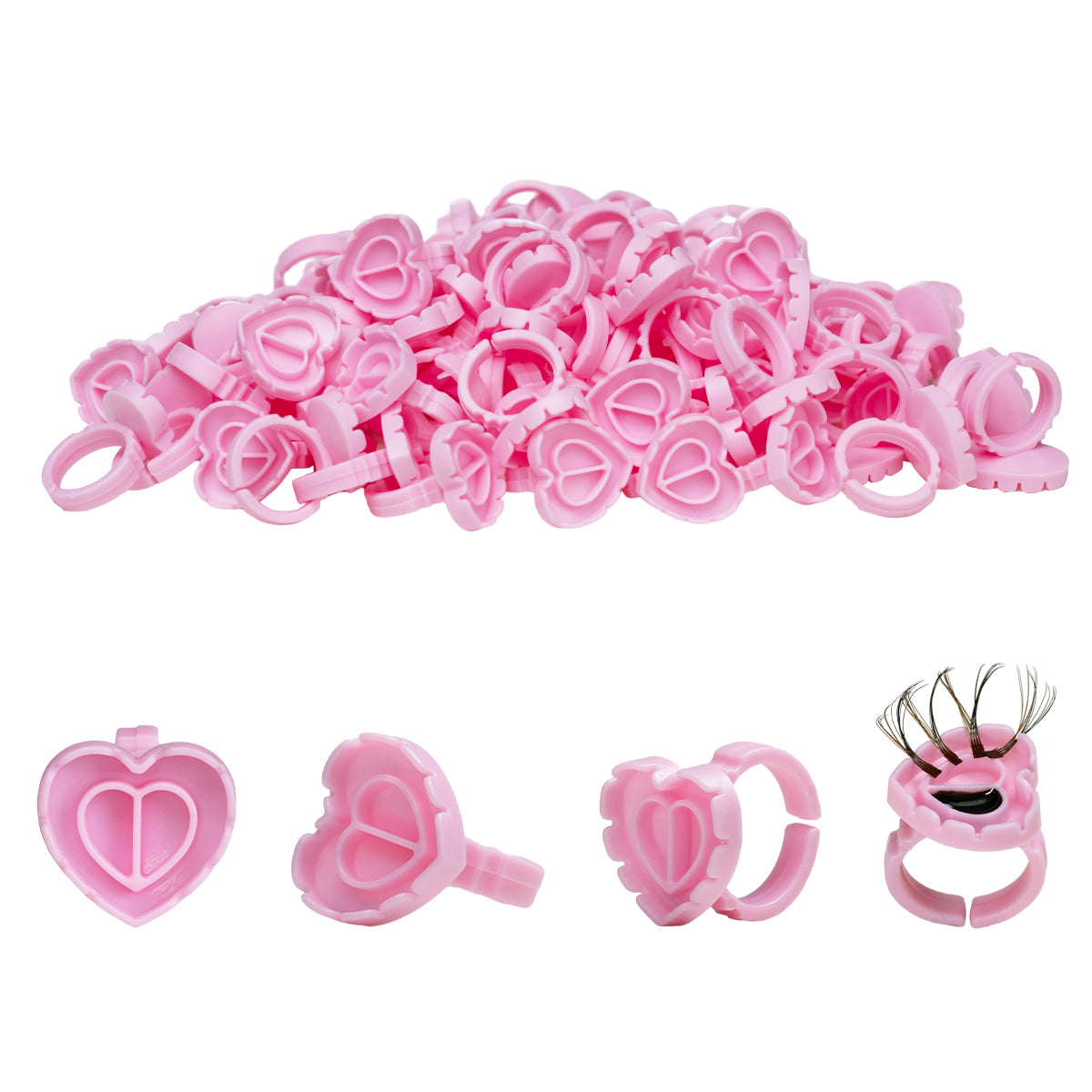 Anillos Amor Para Pegamento De Pestañas Mink 100Pzs COLDROSE