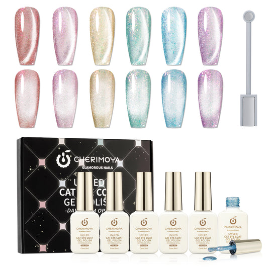 Kit De Esmalte De Gel Ojo de Gato 6Colores 8ML